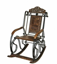 STYLO Iron Rocking Chair Is Fully Portable & Easy to Dismantle Relax Your Back Pain - Free Size, Brown, Iron, Pack of1